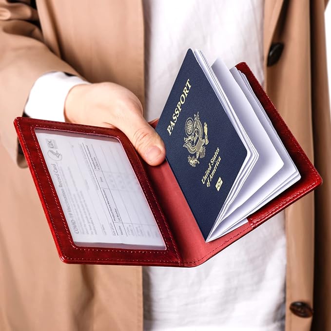 TIGARI Passport Holder for Travel Women Men, PU Leather Passport Wallet Cover - Image 3