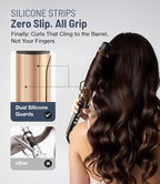 Titanium 2 Inch Curling Iron，Extra-Long Barrel for Long Hair, Curling Iron 2 Inch with Dual PTC Heater, 12 Heat Settings Big Barrel Curling Irons, 60 Mins Auto-Off & Dual Voltage