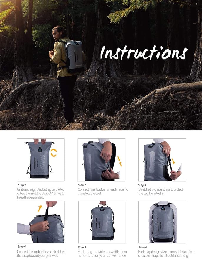 IDRYBAG Waterproof Backpack for Men 20L/30L/40L, Floating Dry Bag Kayak - Image 8