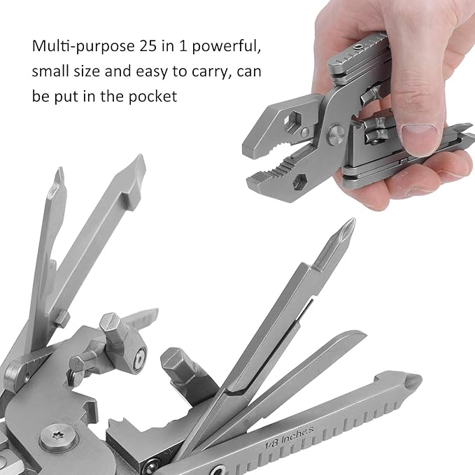 Multitool, Outdoor 25in1 MultiFunctional Pliers Kit Stainless Steel Multitool - Image 6