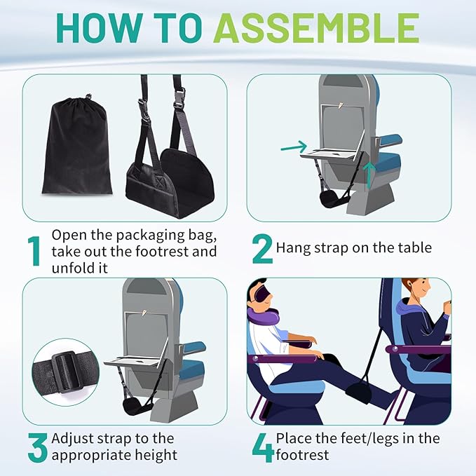 Lefeke Airplane Foot Hammock, Adjustable Foot Hammock - Image 7
