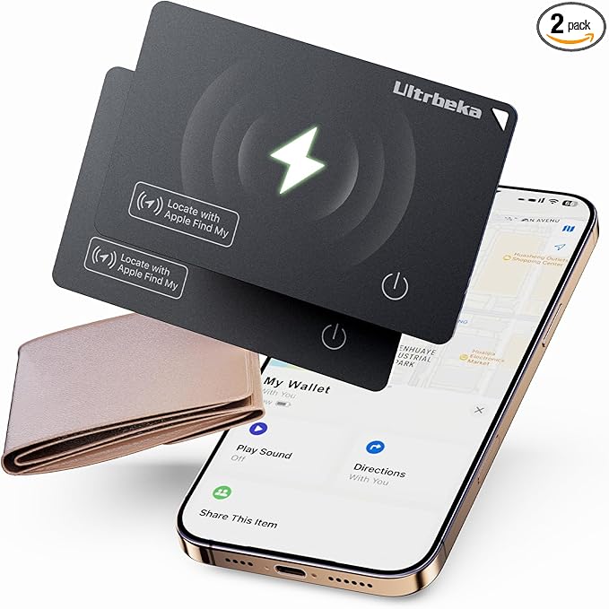 Wallet Tracker Air Tag Slim Card 0.07in Bluetooth Tracker by Ultrbeka