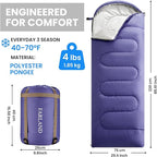 FARLAND Sleeping Bags 30℉ for Adults Teens Kids - Image 2