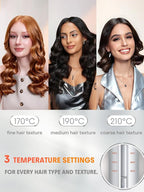 SHEGLAM Automatic Curling Iron 1 inch with 3 Temperatures Fast Heating, 2-Way Rotation, Automatic Shut-Off, Anti-Scald, Anti-Tangle Rotating for Hair Styling