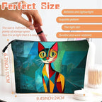 Cosmetic Bags Travel Makeup Toilet Case Waterproof Pouch for Women Girls 6.7X9.45inches - Beautiful Color - Block Kitty