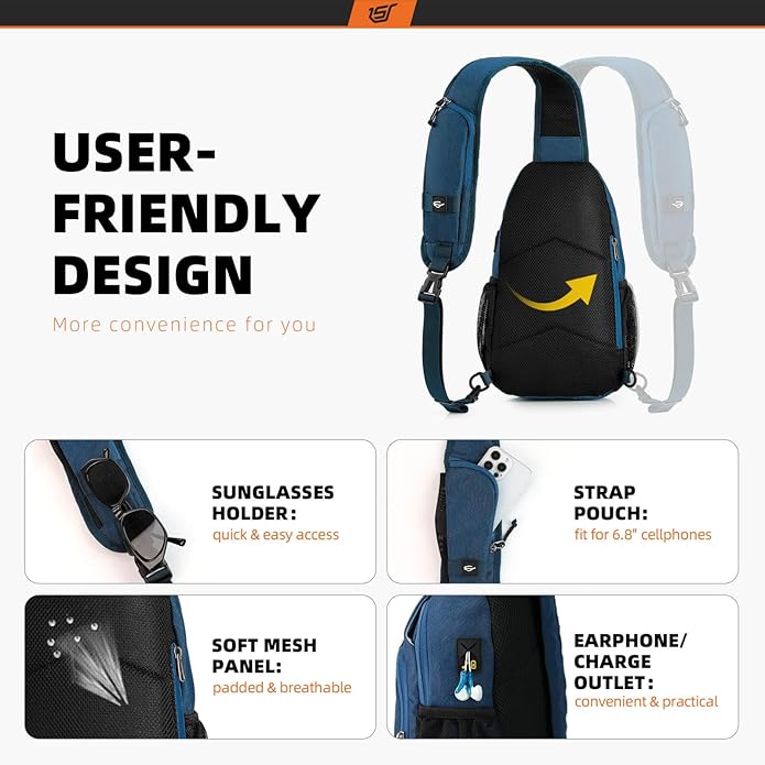 SKYSPER Sling Bag RFID Crossbody Sling Backpack Cross Body Shoulder Bag Travel - Image 4