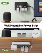 Power Strip Surge Protector- 5FT Flat Plug Extension Cord, 8 AC Outlet& 6 USB - Image 7