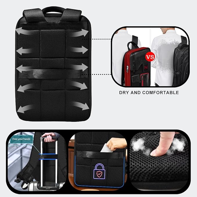 ZINZ Laptop Backpack 15 15.6 16 Inch, Expandable Computer Rucksack - Image 5