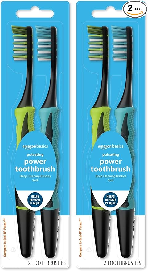 Amazon Basics Electric Pulsating Deep Cleaning Toothbrushes by AmazonBasics