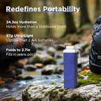 POMKAKA Collapsible Water Bottles 24.3oz, 2nd Generation Leakproof BPA-Free - Image 3