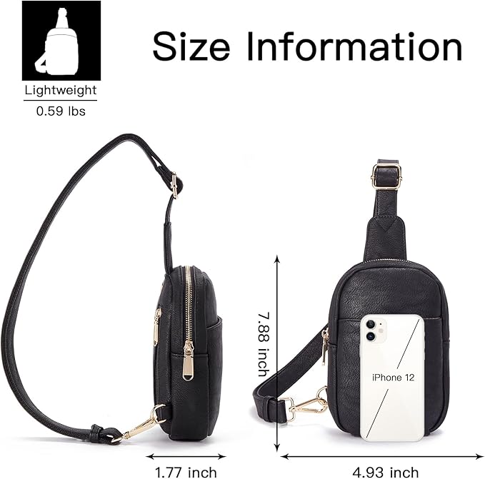 Telena Small Sling Bag for Women Leather Crossbody Fanny Packs Chest Bag for - Image 6