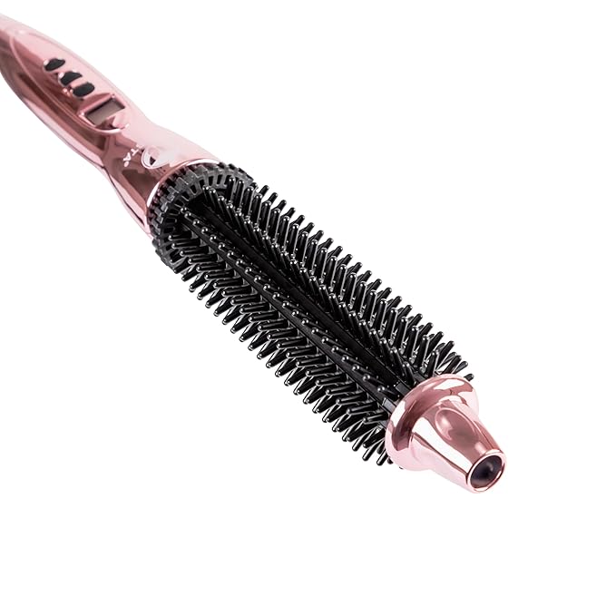 CALISTA Perfecter Pro Heated Round Brush | Lift, Volumize, and Style with No Heat Damage for Healthier-Looking Hair | 4 Sizes for Most Hair Types | Dual Voltage & Adjustable Temp (0.75, Rose Gold)