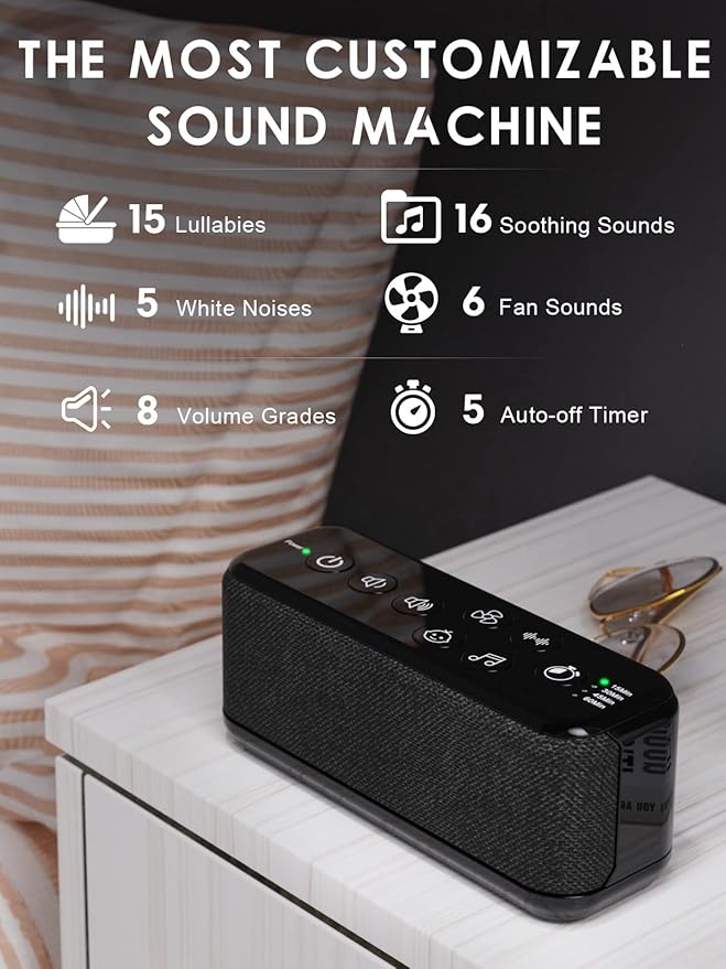 Portable White Noise Machine for Adults & Kids, 42 Soothing Sounds, - Image 2