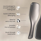Tangle Teezer Chrome Ultimate Detangler Brush for Wet & Dry Hair, Eliminates Knots & Reduces Breakage for Straight to Curly Hair Types, Gunmetal Silver