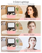 Makeup Bag With LED Mirror, Travel Makeup Bag With 3 Color Setting Light Up - Image 5