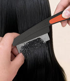 Dandruff Comb Fine Tooth Scalp Detox Comb Lice for Women, Men & Kids Stainless Steel Scalp Detoxing, Sweep & Massage Hair Brush Tool for Hair Care (3PC Black+Red)