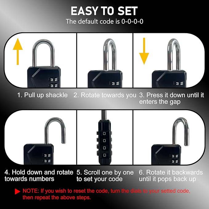 LAFENLIN 2 Pack Combination Locks, Locker Locks - Image 4