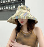 Women Wide Brim Sun Hats Metal Wired Edge Summer UV Protection Beach Fishing Hat - Image 2