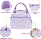 Bluboon Lunch Bag for Women Men Cute Corduroy Lunch Tote Bags Reusable - Image 4