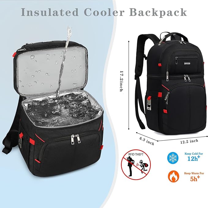 Insulated Cooler Backpack, Double Deck Leakproof Cooler Bag, Insulated Backpack - Image 5
