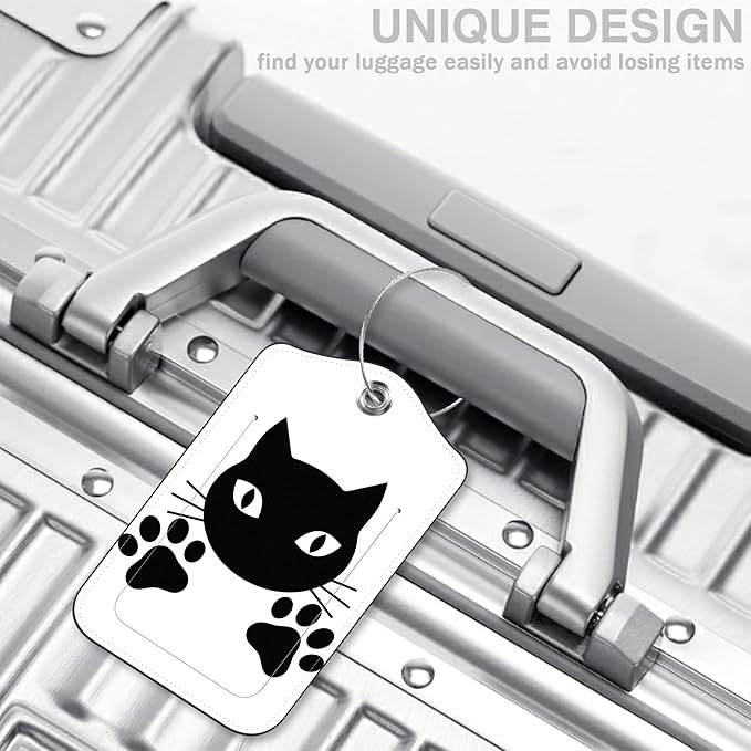 2 Pcs Cute Black Cat Luggage Tags - Image 5