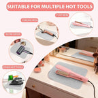 Large Silicone Heat Resistant Mat, Portable Travel Hot Hair Tools Holder Pad for Curling Iron, Flat Iron, Hair Straightener and Other Styling Tools(12.0" x 9.0")