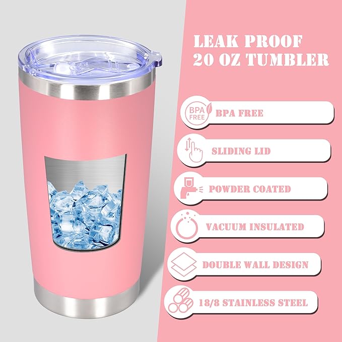 20 oz Tumbler with lid Double Wall Vacuum Insulated Tumblers Stainless Steel - Image 3