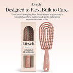 Kitsch Hair Brush Detangler – Flexi Flow Hair Brush for Women, Men & Kids | Detangling Brushes for Curly Hair with Bendable Frame, Bounce Curl Defining Brush for Wet or Dry Strands - Terracotta