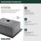 18-Inch Bar Sink Drop-In, SINKVINE Stainless Steel Kitchen Sink - Image 6