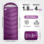 Sleeping Bags for Adults Cold Weather, Waterproof, Lightweight Camping Sleeping - Image 2
