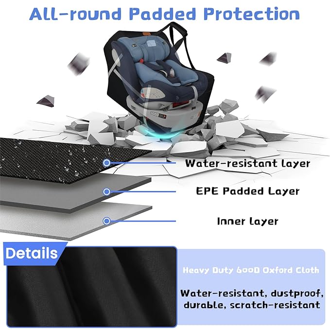 Infant Car Seat Travel Bag for Airplane Compatible - Image 4