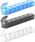 Extra Large Pill Organizer 3 Pack, XL Pill Box 7 Day, Weekly Pill Case by DOHIMGIO