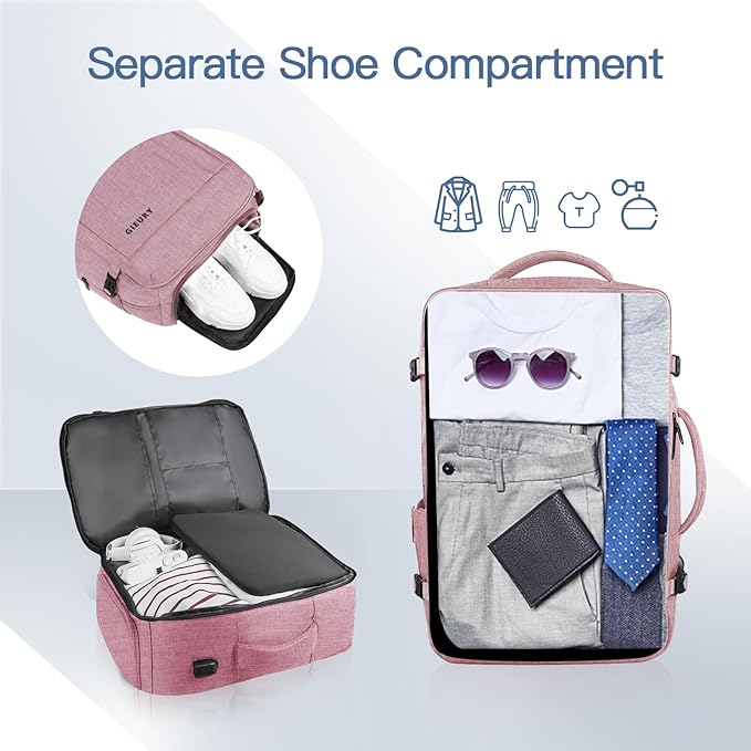 Carry On Backpack for Women, 50L Travel Backpack Flight Approved, Expandable - Image 2