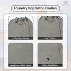 LFH Home Cotton Canvas Large Laundry Bag - Image 3