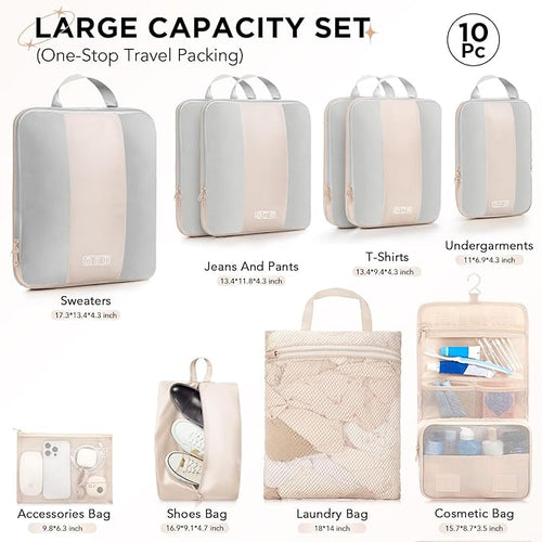 10 Set Compression Packing Cubes - Image 2