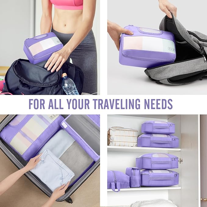 Veken 10 Set Packing Cubes for Travel Essential, Suitcase Organizer Bags in 4 - Image 7