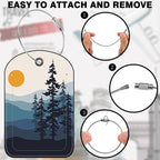 2 Pack Luggage Tag for Suitcase Sun Mountains Tree River Landscape Leather - Image 4