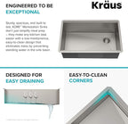 KRAUS Kore Workstation 30-inch Undermount 16 Gauge Stainless Kitchen Sink - Image 3