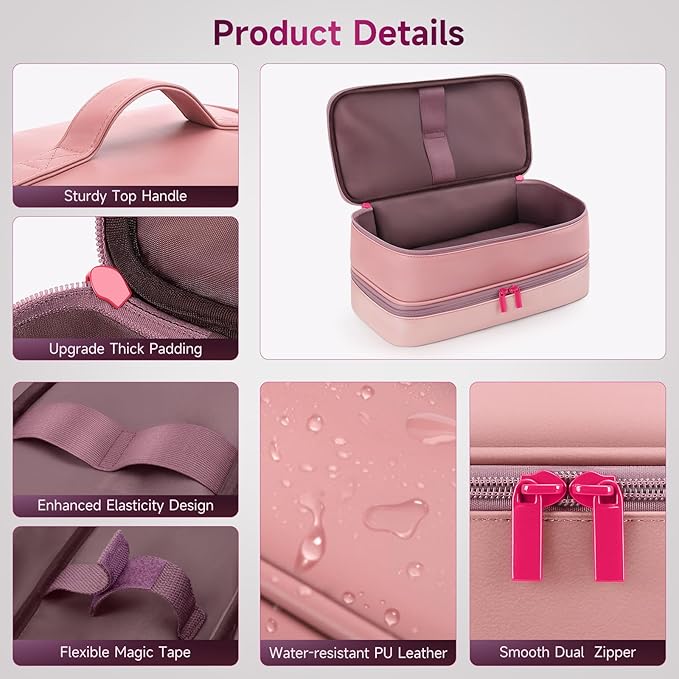 Travel Hair Dryer Case for Shark FlexFusion, Portable Hair Tools Bag, Double-Layer Storage Carrying Case for Shark FlexStyle Blow Dryer, FlexFusion & Fusion Air Straightener Attachments Holder