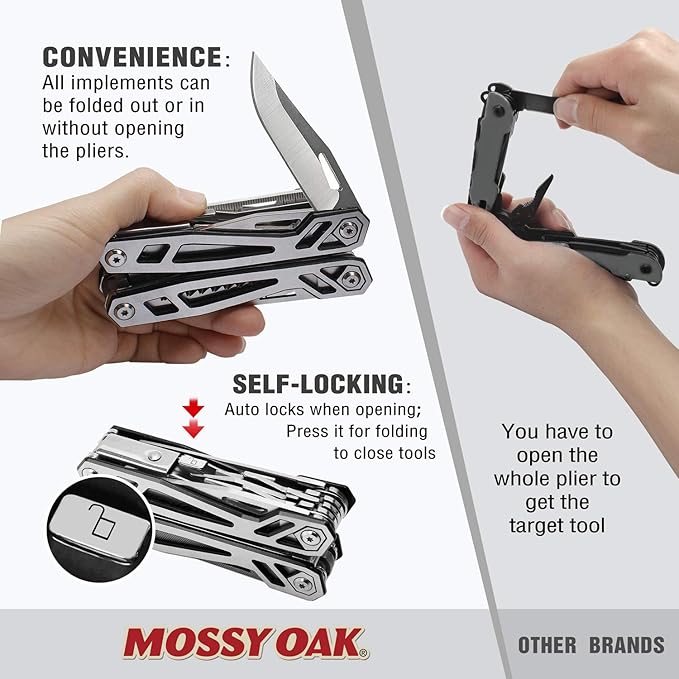 MOSSY OAK Multitool, 21-in-1 Stainless Steel Pocket Knife - Image 3