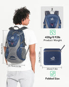 WATERFLY Lightweight Packable Hiking Backpack: 30L Foldable Travel Daypack - Image 2