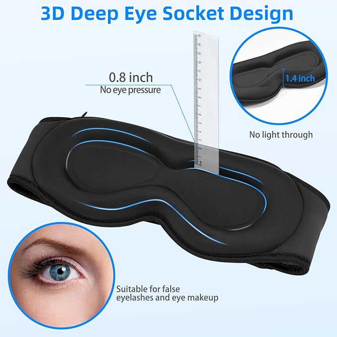 Sleeping Eye Mask with Headphones, Wireless Bluetooth 5.4 Sleep Mask - Image 5