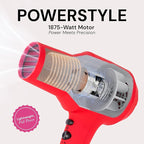 L'ANGE HAIR PowerStyle Turbo Ionic Hair Dryer | 1875 Watt Professional Blow Dryer with Diffuser & Concentrator | Multiple Heat & Speed Settings for Fast Drying | Salon-Grade Styling Tools, Red