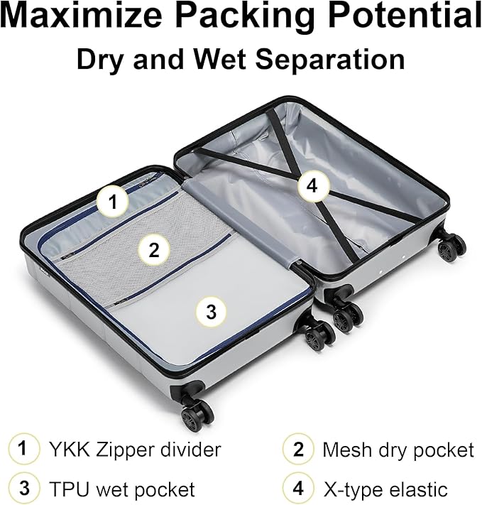 KYME Hardside Expandable Carry On Luggage 22x14x9 Airline Approved 20 Inch - Image 4