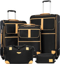 Coolife Luggage 5 Piece Set Suitcase Expandable TSA lock spinner softshell by COOLIFE
