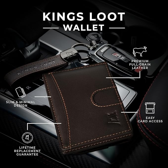 Kings Loot Custom Wallet for Men | Engraved Leather Slim Wallet - Image 6