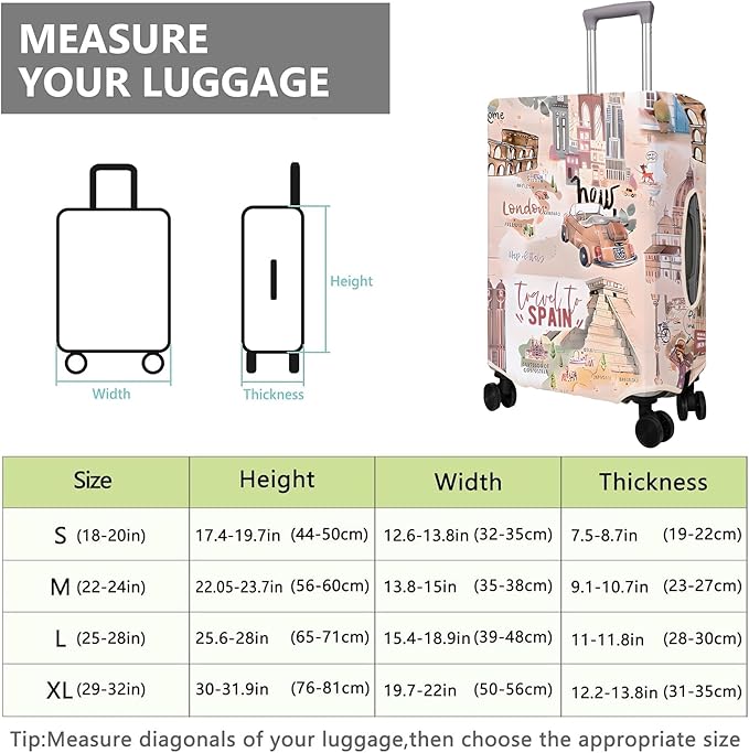 Travel Luggage Cover Suitcase Protector Fits 18-32 Inch Wheel Covers - Image 6