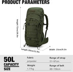Mardingtop 50L Hiking Backpack, Backpacking Backpack - Image 3