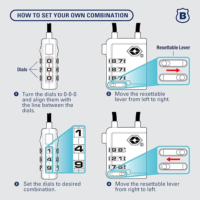 Brinks TSA Accepted Indicator Luggage Lock, 2.5 inch Long Shackle, New More - Image 6
