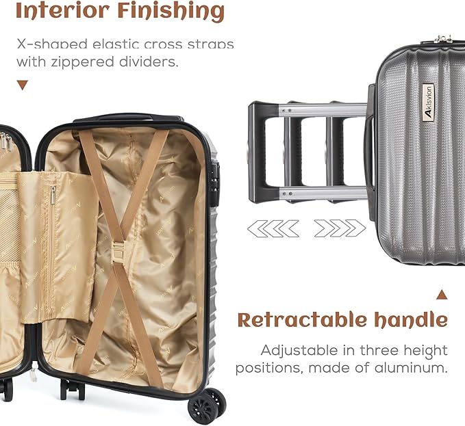 Luggage Set 3 Piece Luggage Set ABS hardshell Spinner Wheels Luggage Carry on - Image 3